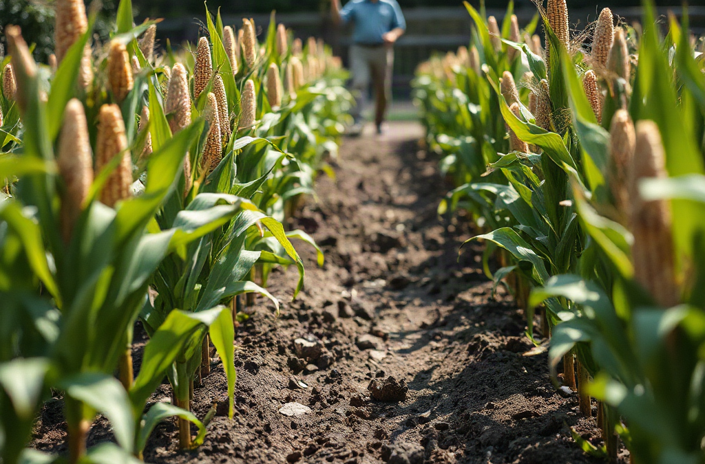 Corn spacing in garden beds to prevent crowding