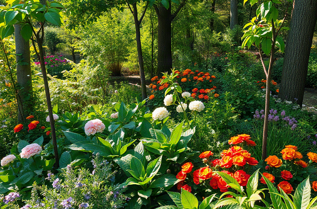 Forest garden layers that compete for sunlight